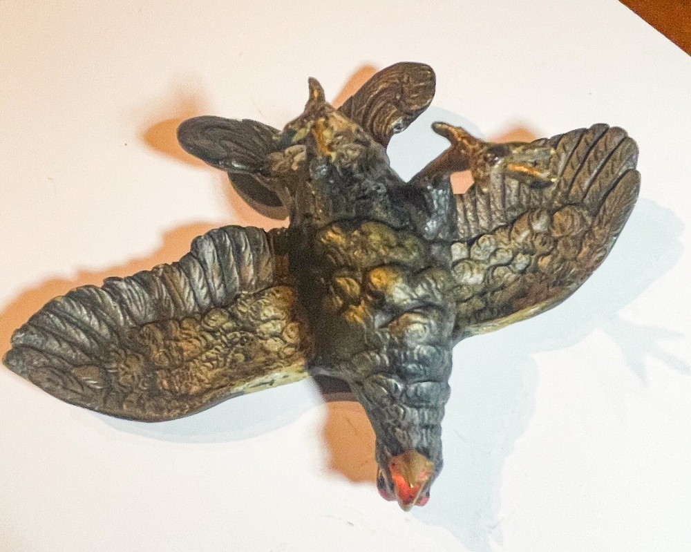 Rare Cold Painted Austrian Vienna Bronze Hawk Bird