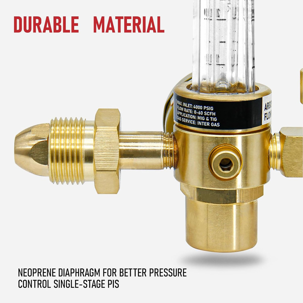 Argon Regulator Flowmeter Gas Gauge for Mig Tig Weld