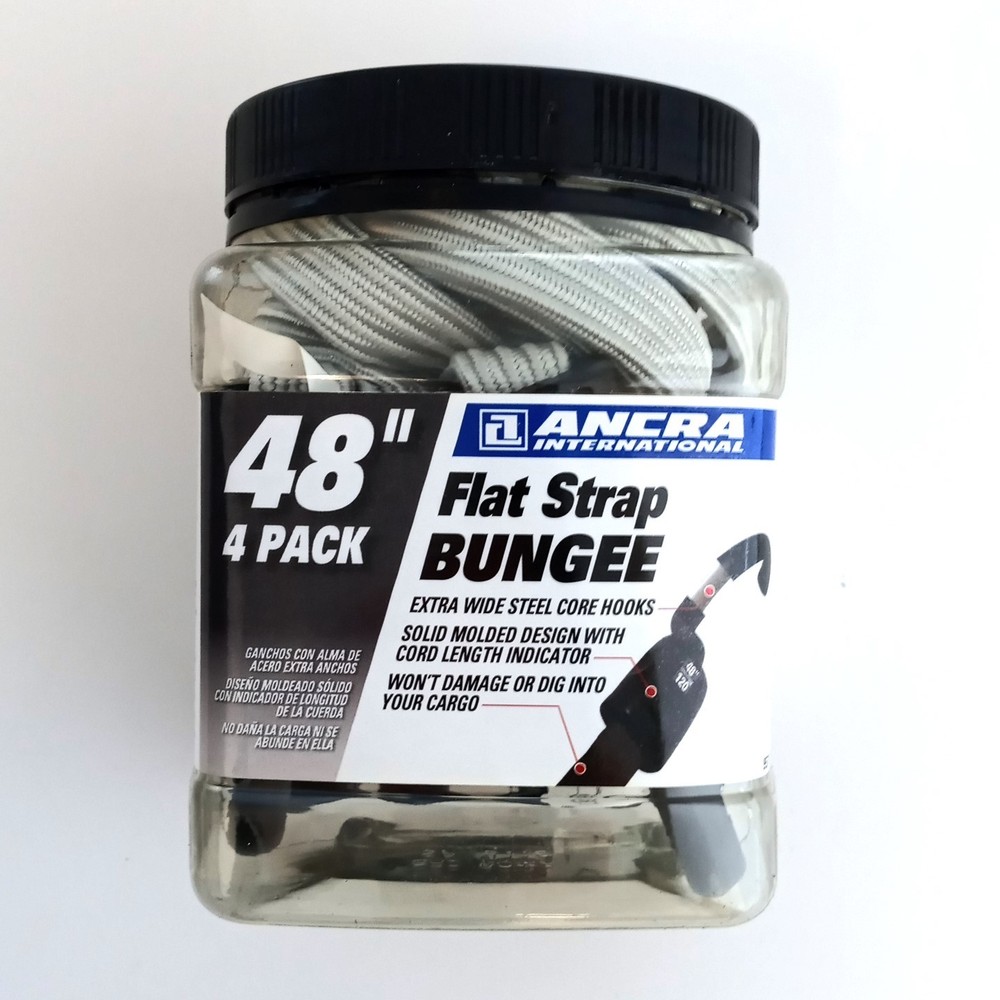 ANCRA 95717 48" Flat Strap Bungee Cords 4 Pack