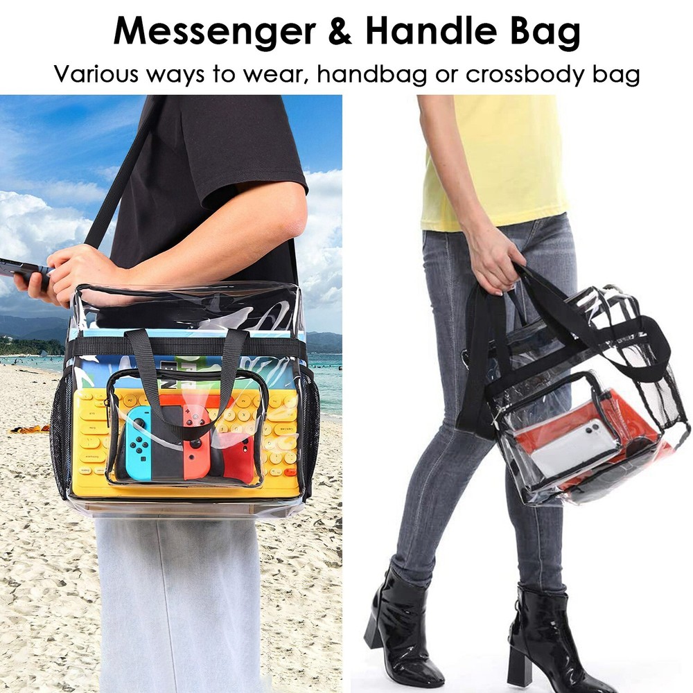 Stadium Approved Clear lunch Bag Front Storage Compartmen with Adjustable Strap