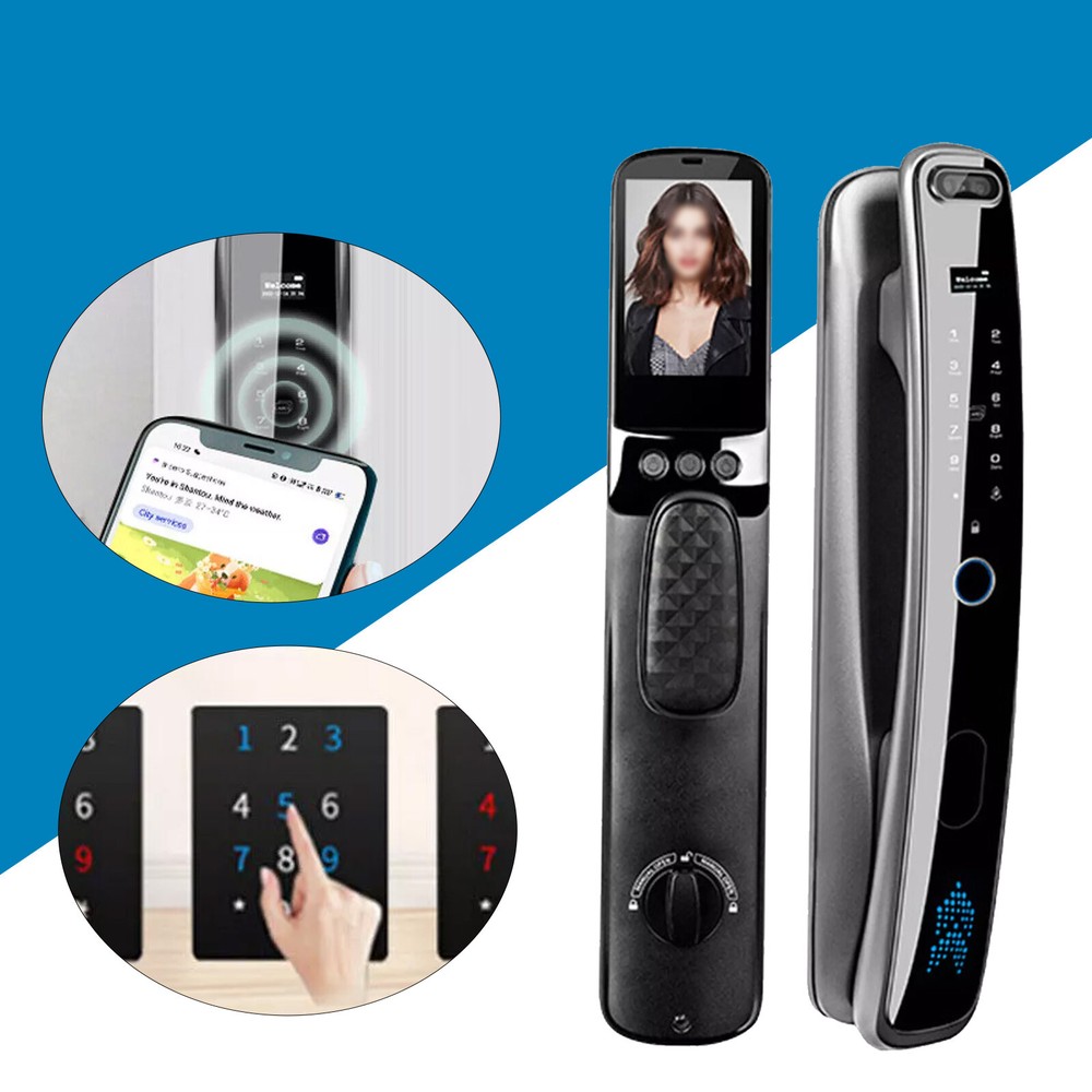 3D Face Recognition Unlock Digital Door Locks With Camera Password FIngerprint