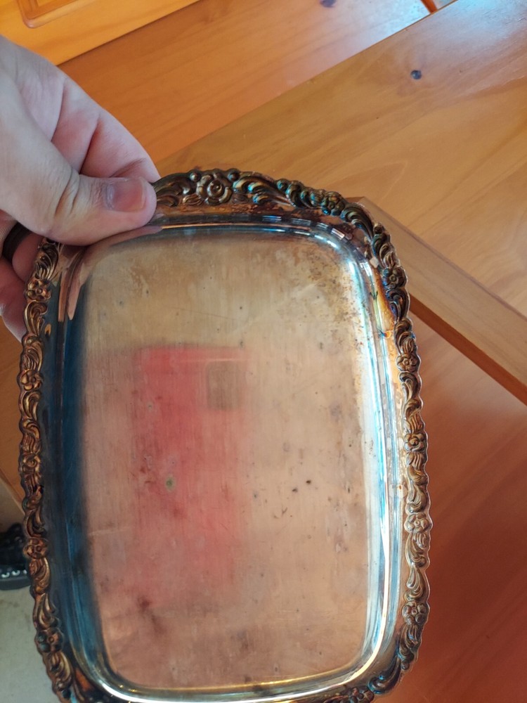 wm rogers silverplate bowl And Tray