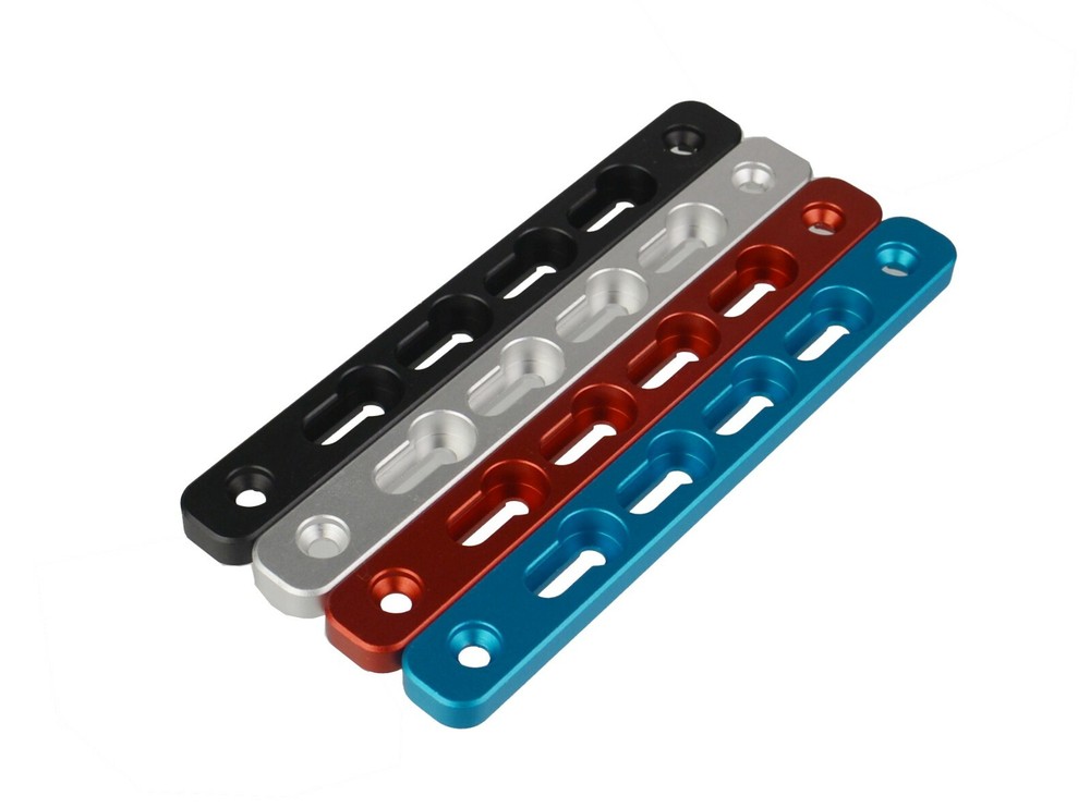 2PC Set 5" Silver Anodized M-LOK to KeyMod Rail Section Converter Adapter Mount