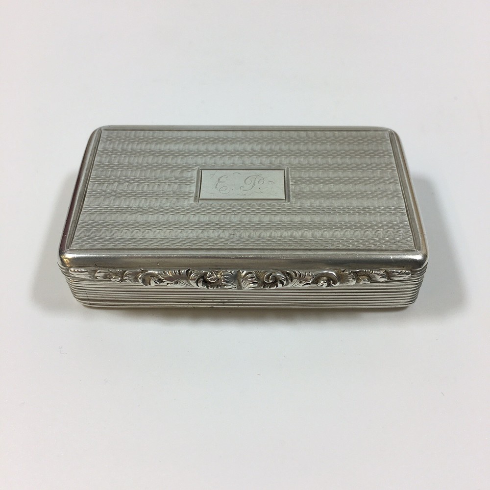 Antique 1839 Francis Clark Victorian Solid Silver Snuff Box 7cm In Width