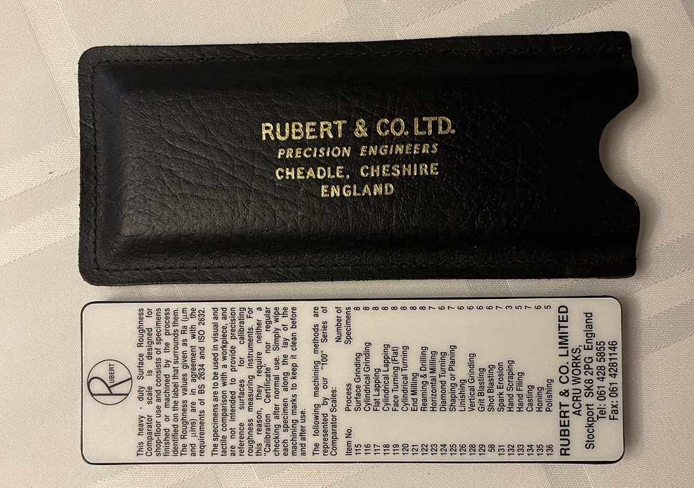 Rubert & Co, LTD Honing Surface Comparator Gage