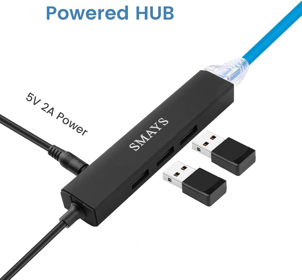Smays Ethernet Adapter for onn Android TV 4K Streaming Device Box - Black
