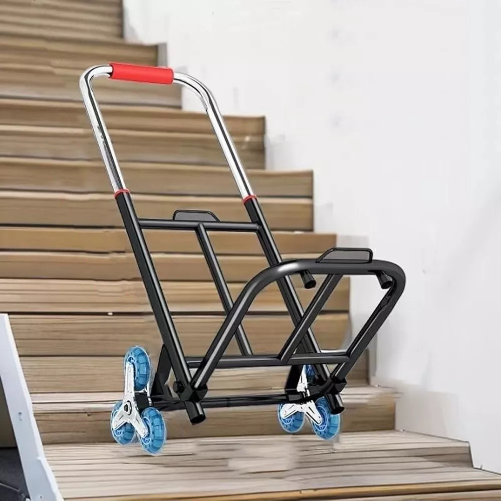 330 lbs Stair Climbing Cart Heavy Duty Folding Hand Truck Dolly 6 Wheels + Rope