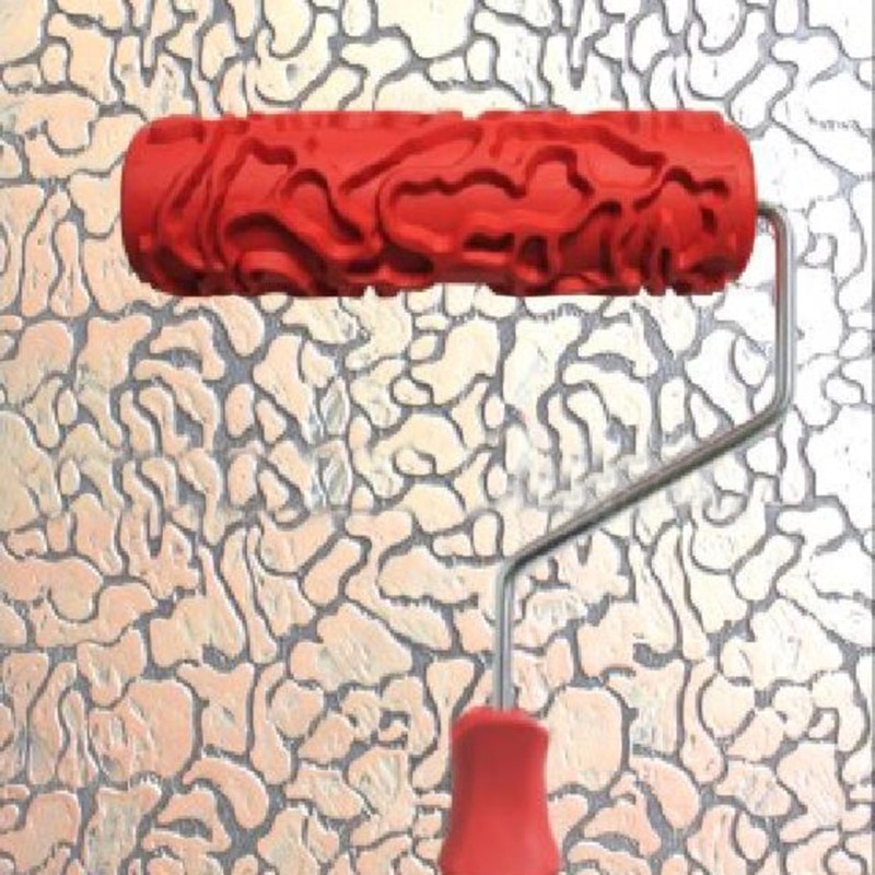 7 inch Pattern Painting Roller Embossed Paint Roller with Handle DIY Wall Decor