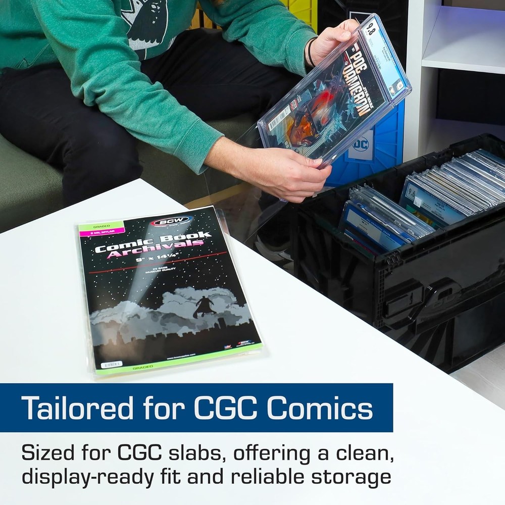 Mylar Comic Book Bags for CGC Graded Comics