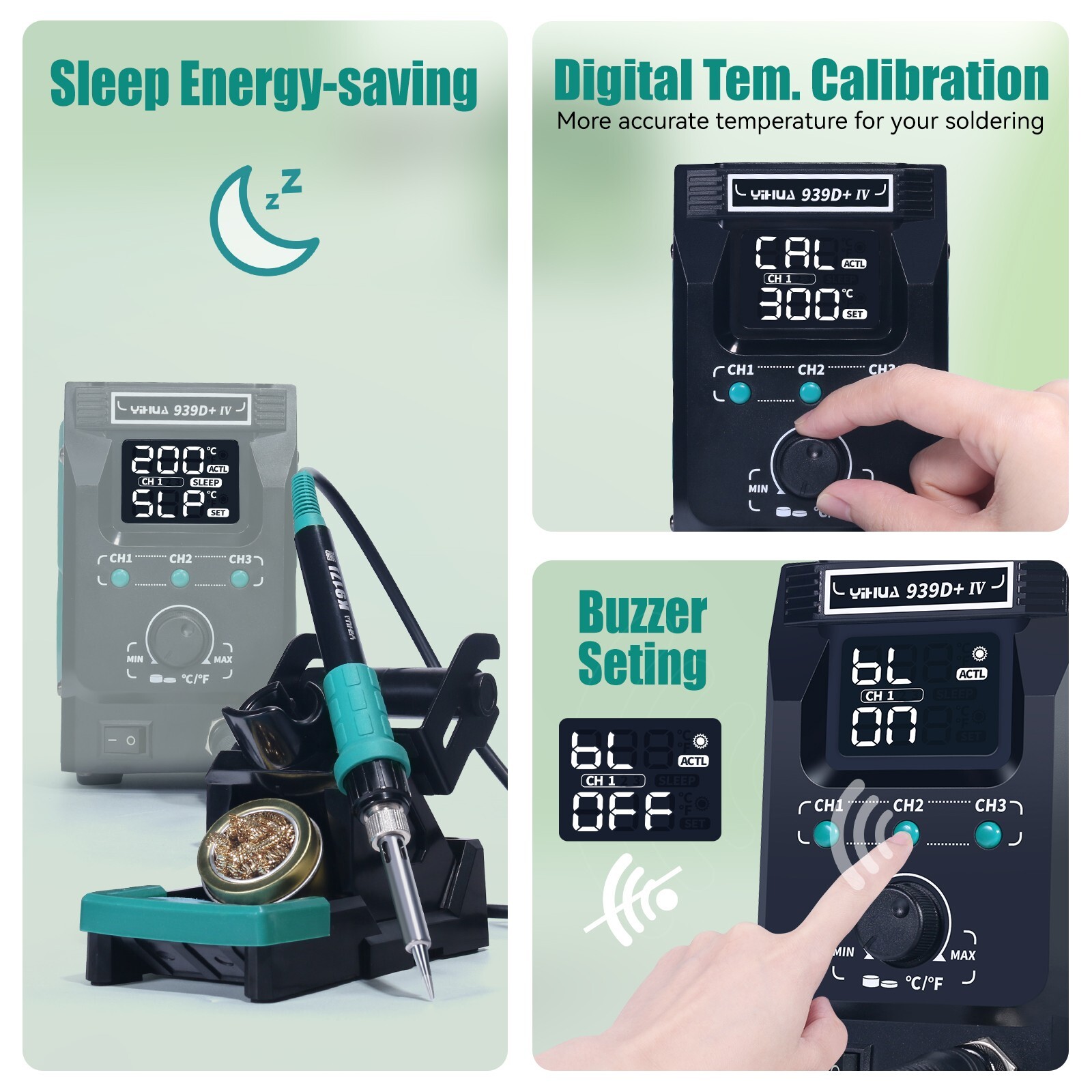 YIHUA 813 DC Power Supply Hot Air Gun Soldering Station 4 In 1 Phone Repair Tool