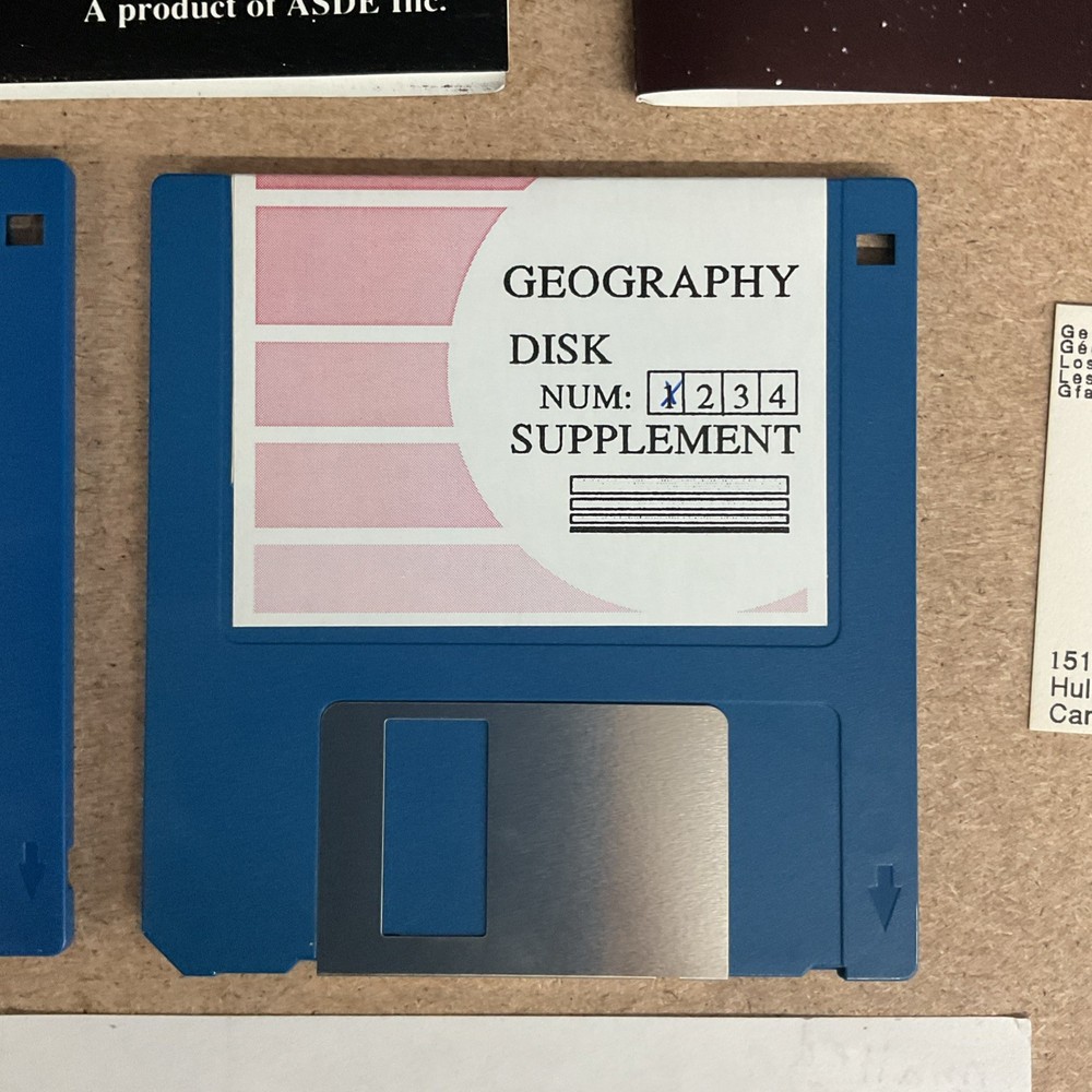 Geography Tutor Sony Micro Floppy Disk MFD-1DD Version 2.7 - No Box