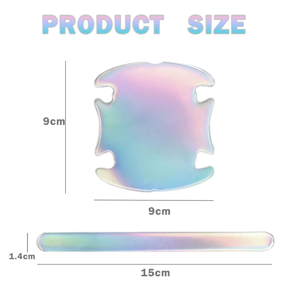 8Pcs 3D Illusion-Colour Car Door Handle Cup Protector, Illusion-colour