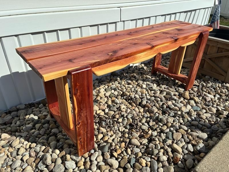 Handmade Reclaimed Eastern Red Cedar Bench
