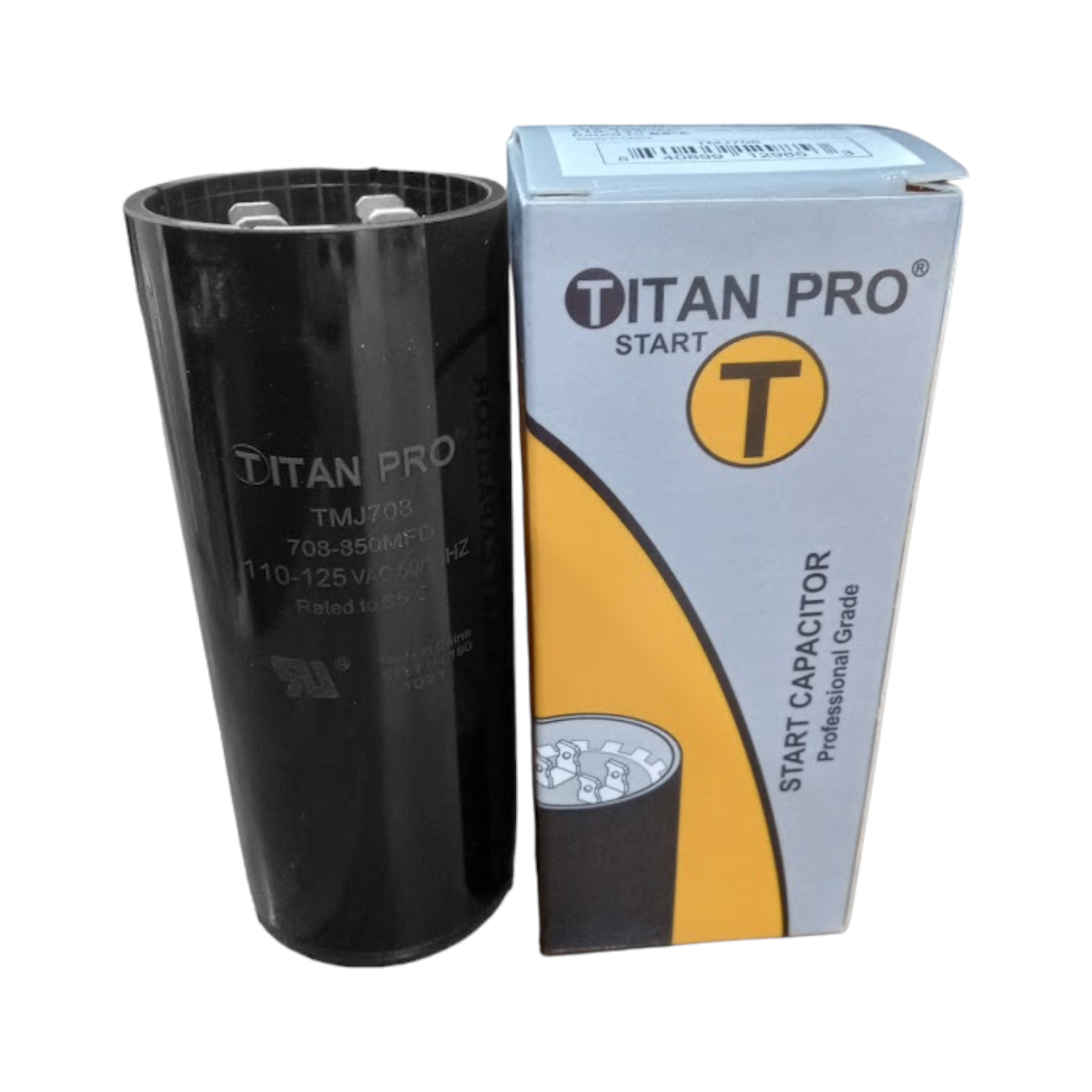 Titan Pro TMJ708 Motor Start Capacitor 708-850 MFD UF / 110-125 VAC