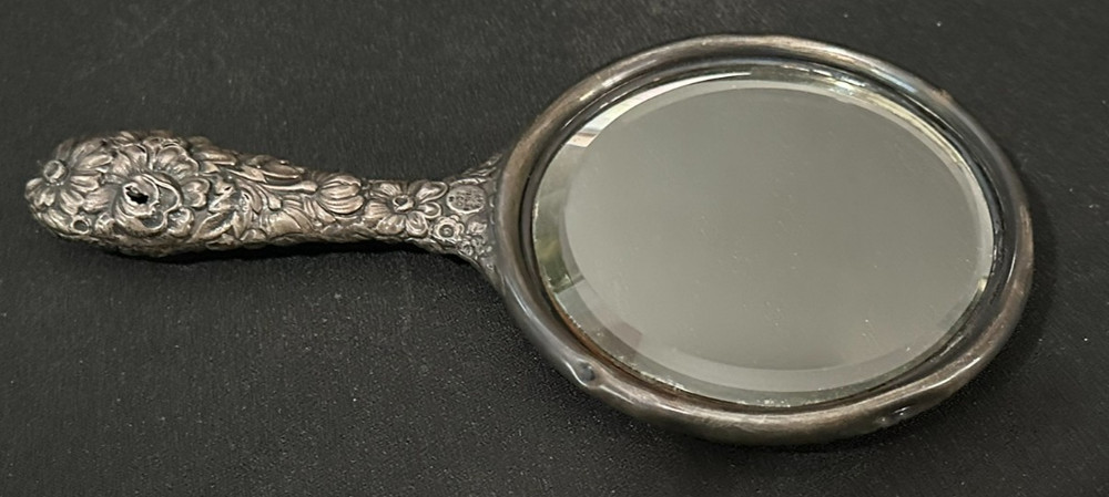 Gorham Sterling Silver Reprousse Mirror