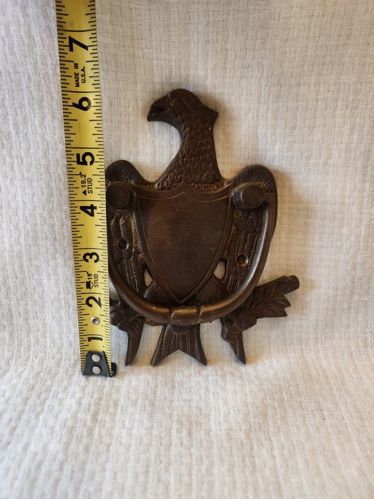 Vintage Eagle Door Knocker Heavy Solid Brass American Eagle 6.5"