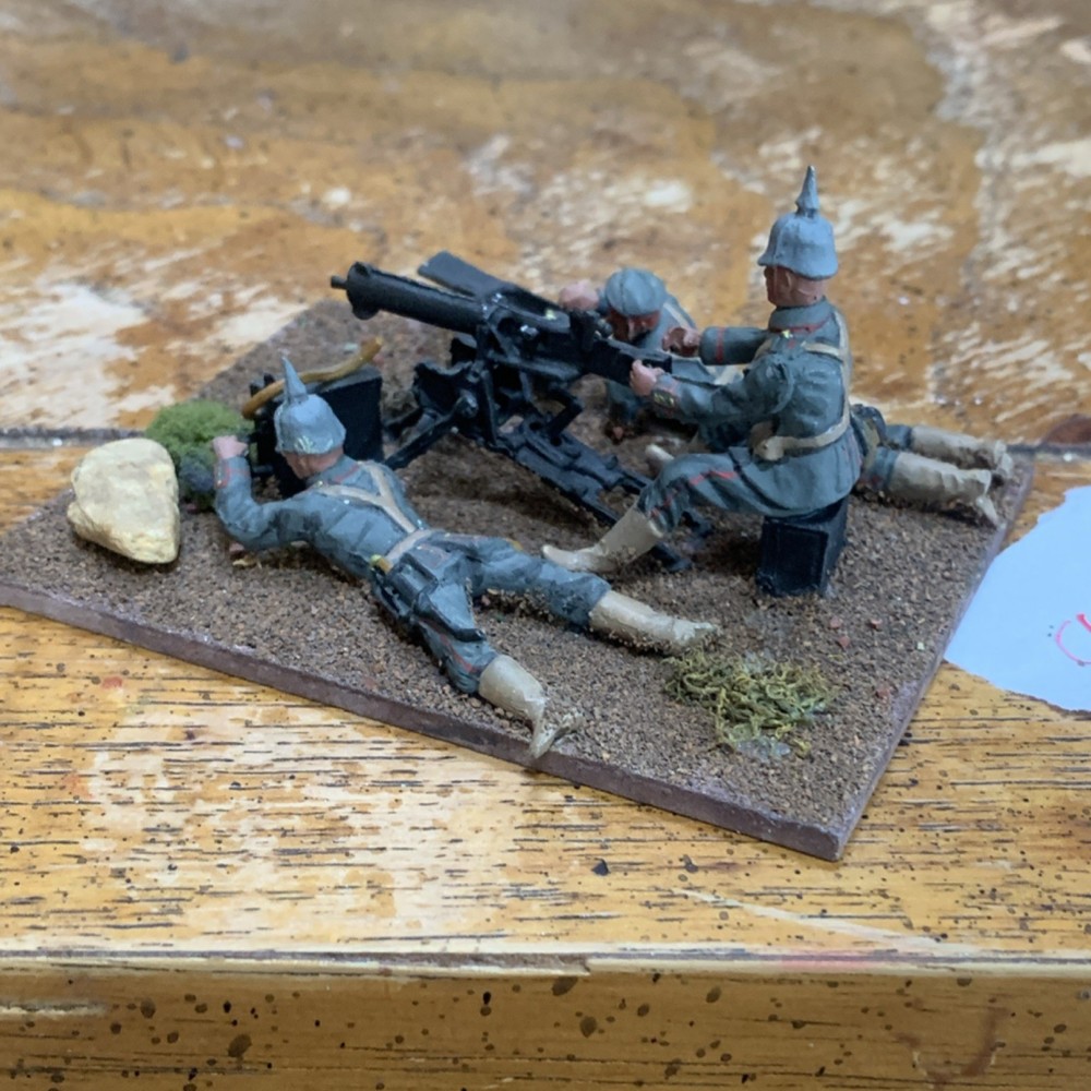 WWI German Machine Gun Crew Painted Customized Diorama Figures