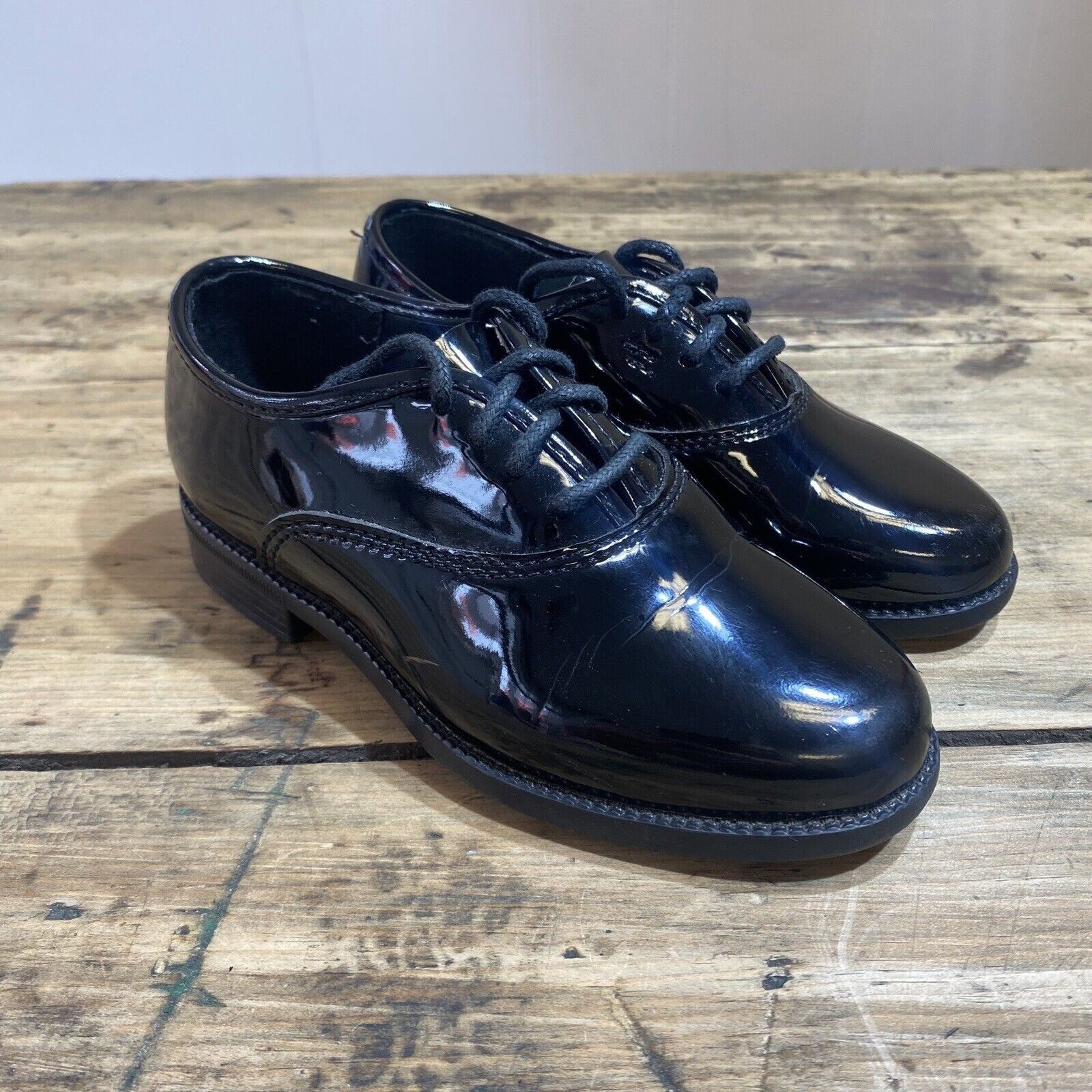 Men's Black Round Toe Shiny Tuxedo Shoe Wedding Formal Lace Up