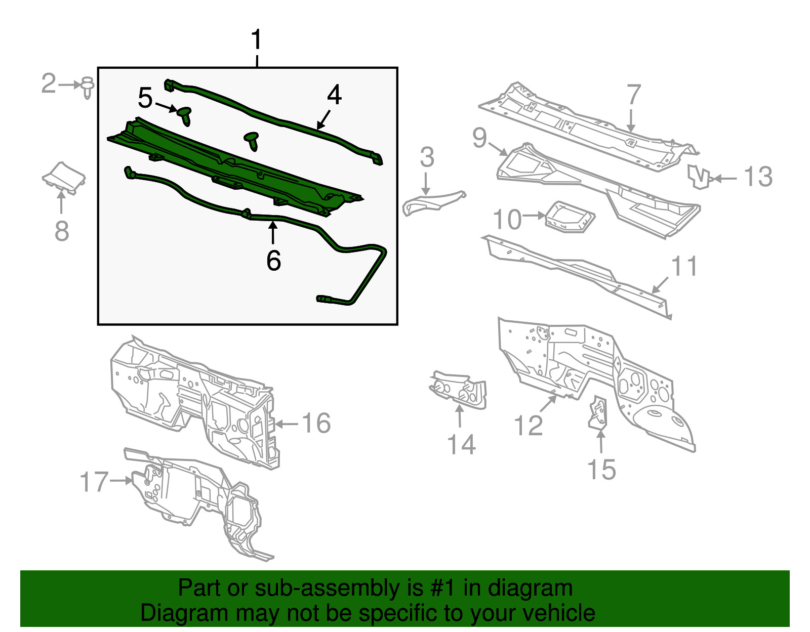 Genuine Air Inlet Grille Panel 23207952