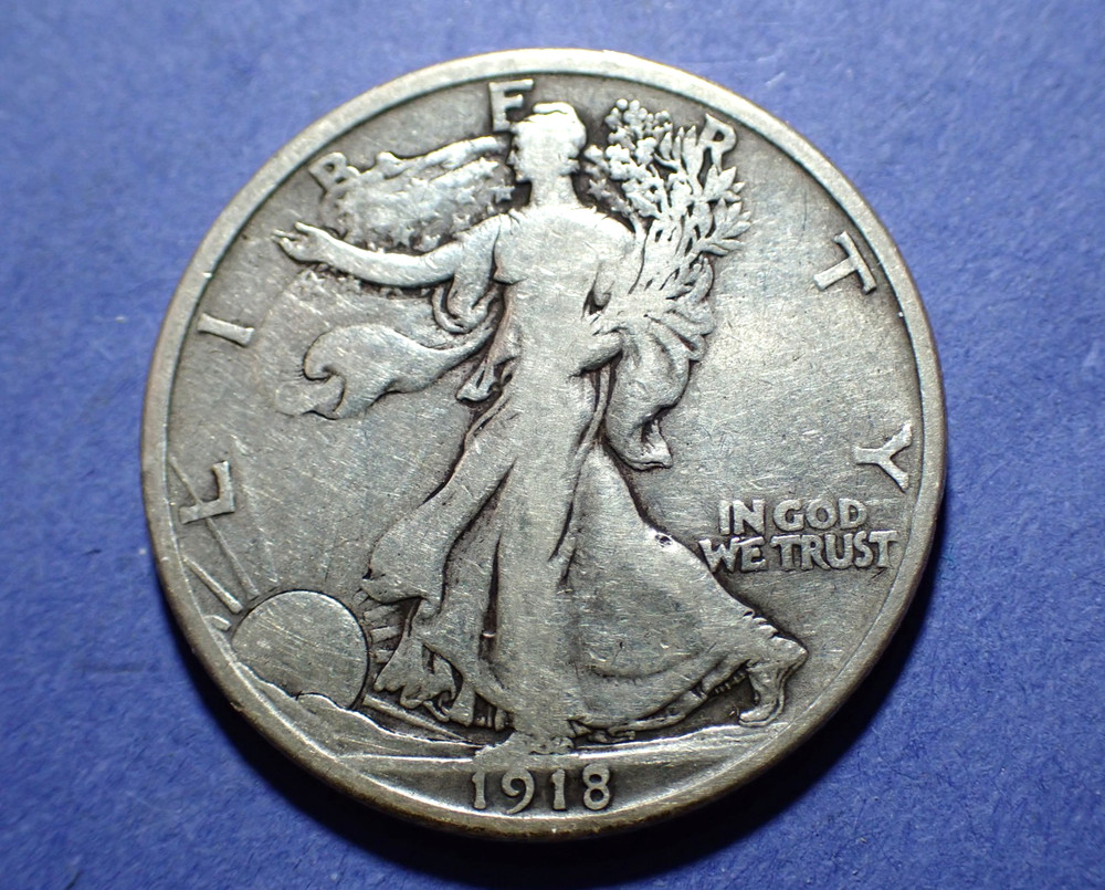 1918-D Walking Liberty Half Dollar  Fine