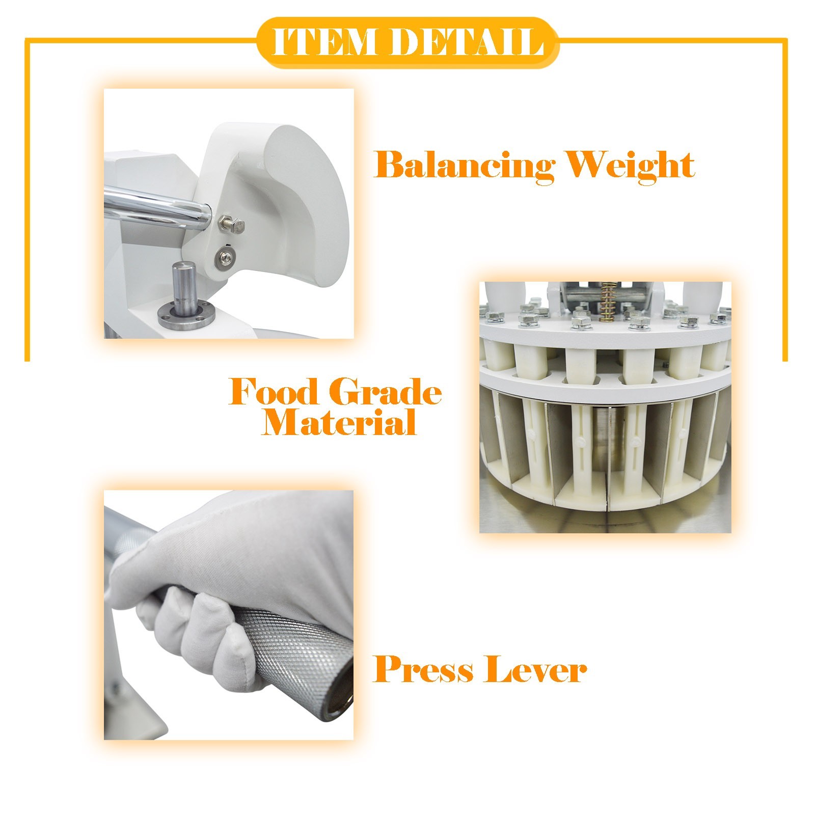 36PCS Table Top Manual Hydraulic Dough Divider 1.06oz-5.64oz Dough Cutter