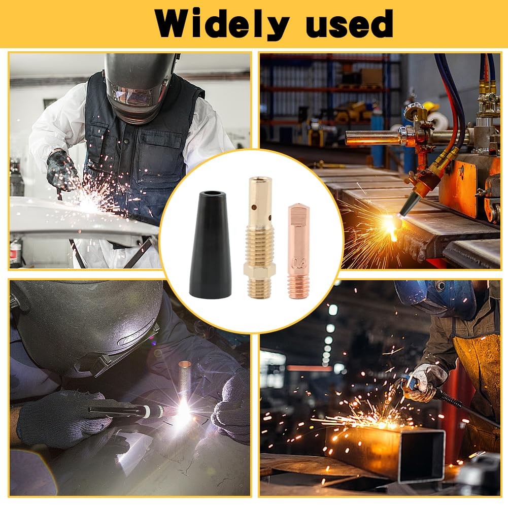 24PCS Flux Core Gasless Nozzle Welding Kit,KP1939-1 Flux Core Gasless Nozzle