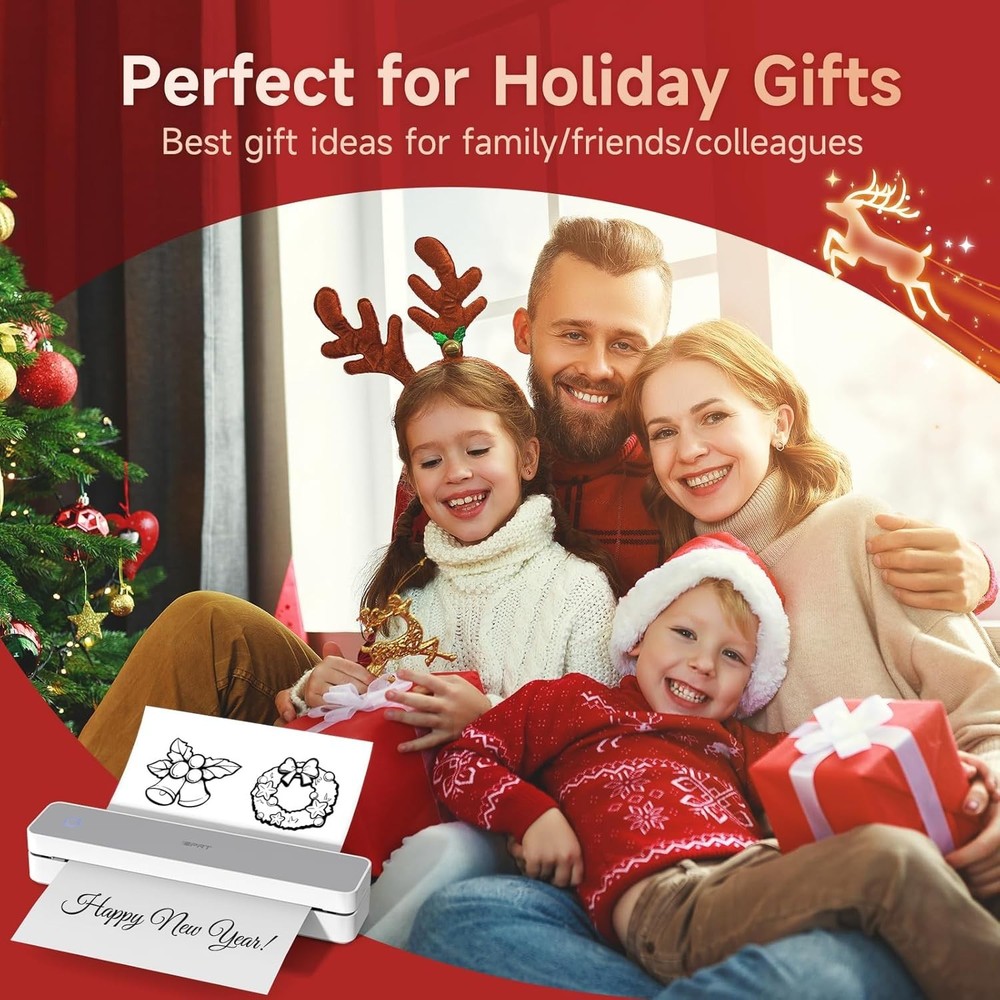 Compact Wireless Thermal Printer - 300 DPI Inkless Printing for Smart Devices