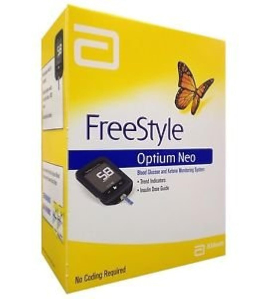 optium glucometer with 100 strips by