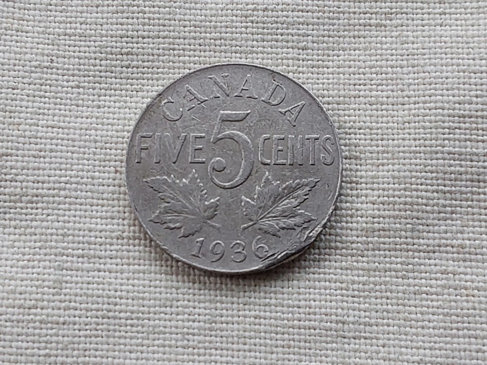 1936 Canada 5 cents