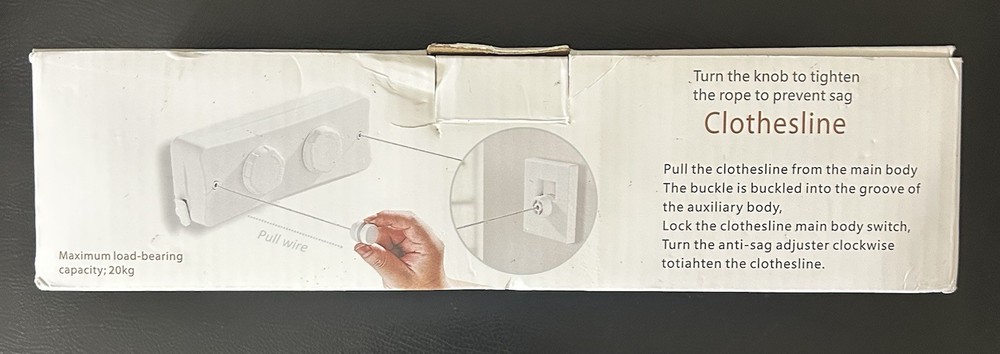 Telescopic Clothesline Adjustable, Open Box, Never Used