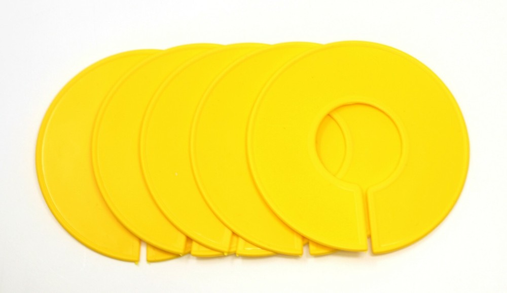 Yellow Round Plastic Blank Rack Size Dividers - Multi-pack
