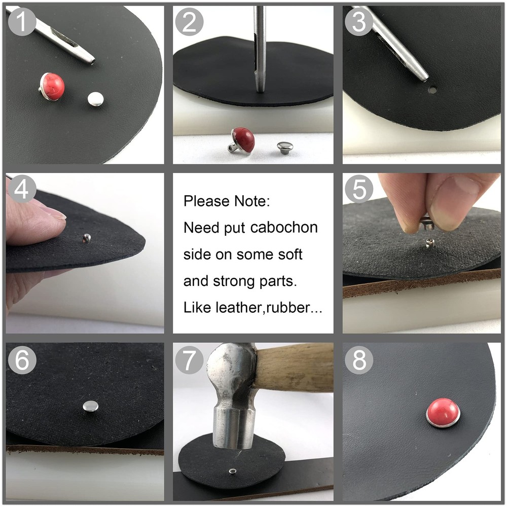260 Sets Mixed Sizes Leather Rivets Mixed AB Colors Rivets Studs Rivets for C...