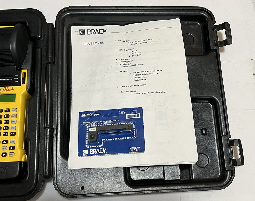 Brady ID Pro Plus Wire Marker Printer Set Mobile with case Dead Batteries