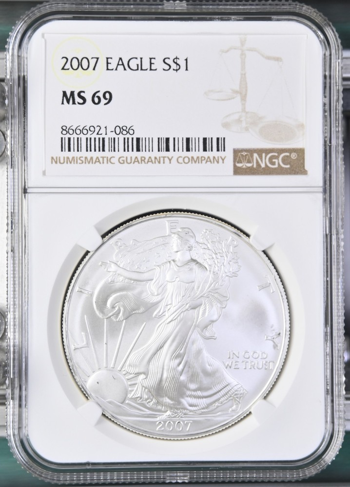 2007 Bullion Silver Eagles NGC MS-69