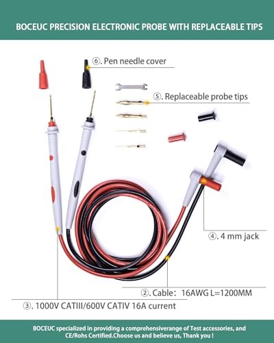 Electrical Test Leads Soft Silicone Cable Multimeter Test Test Leads Kit 372