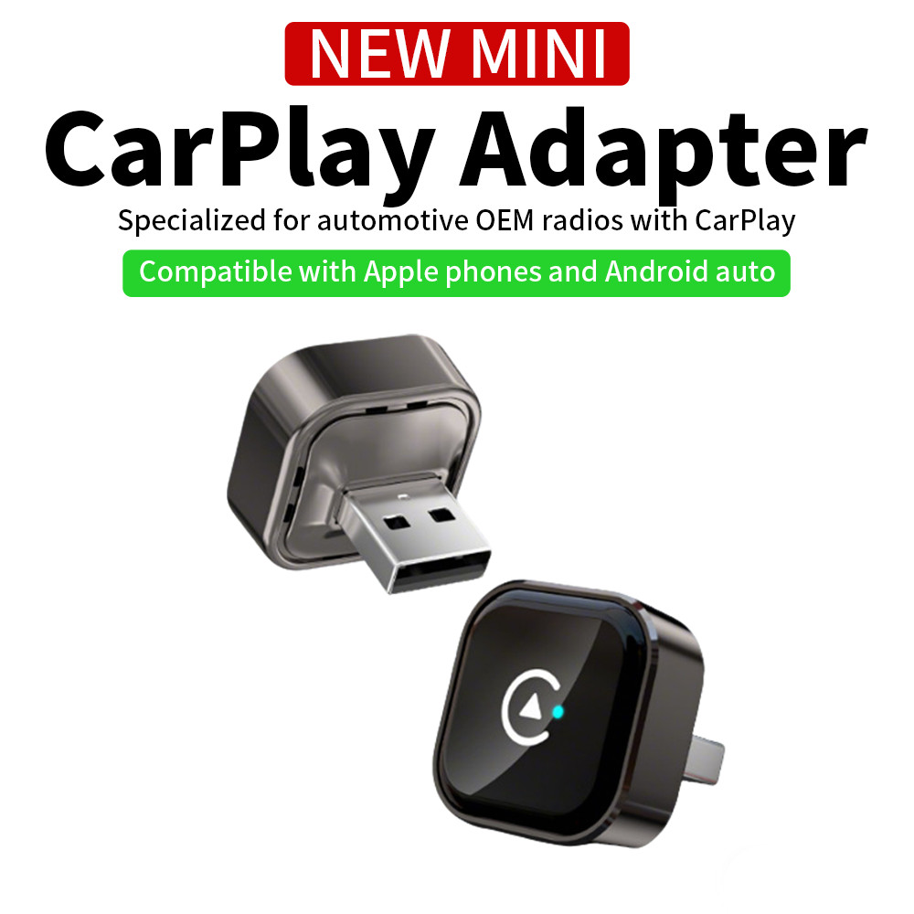 Wireless CarPlay Adapter for iPhone Apple & Android Auto USB Adapter Plug & Play