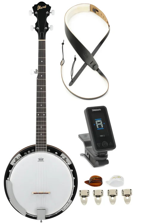 Ibanez B50 5-string Resonator Banjo Essentials Bundle - Natural Gloss