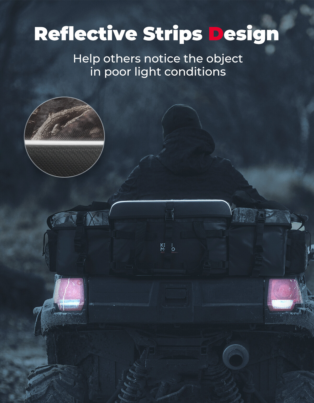 Upgraded ATV Rear Seat Rack Storage Bag w/Cushion Cooler for Polaris Sportsman