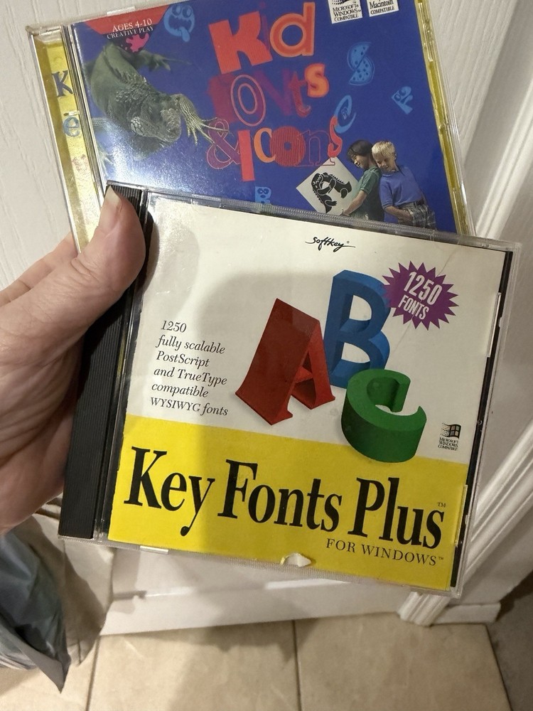 Key Fonts Plus Windows + Kid Fonts & Icons Win/Mac True Type / PostScript