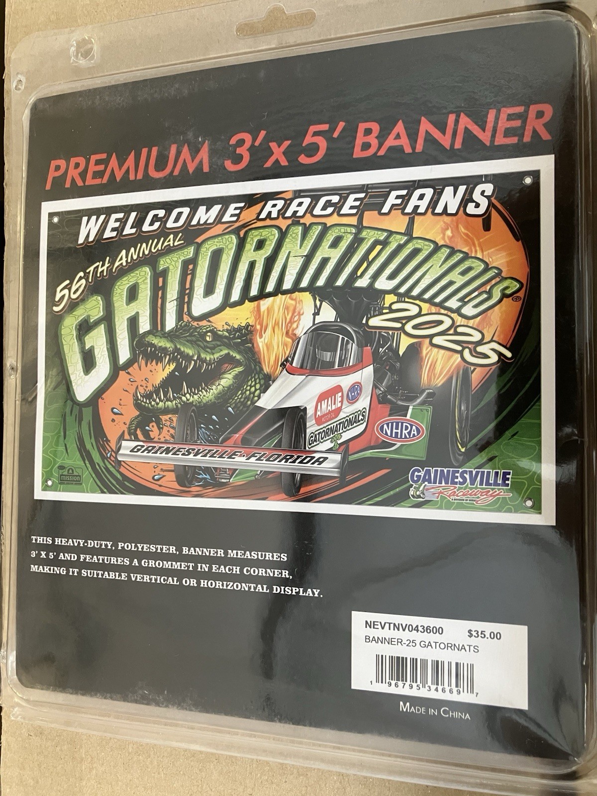 NHRA DRAG RACING OFFICIAL 2025 GATOR NATIONALS 3X5 FLAG BANNER