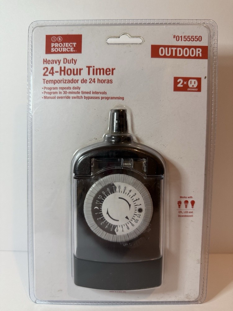 Project Source 2-Outlet Plug-In Countdown Lighting Timer NEW