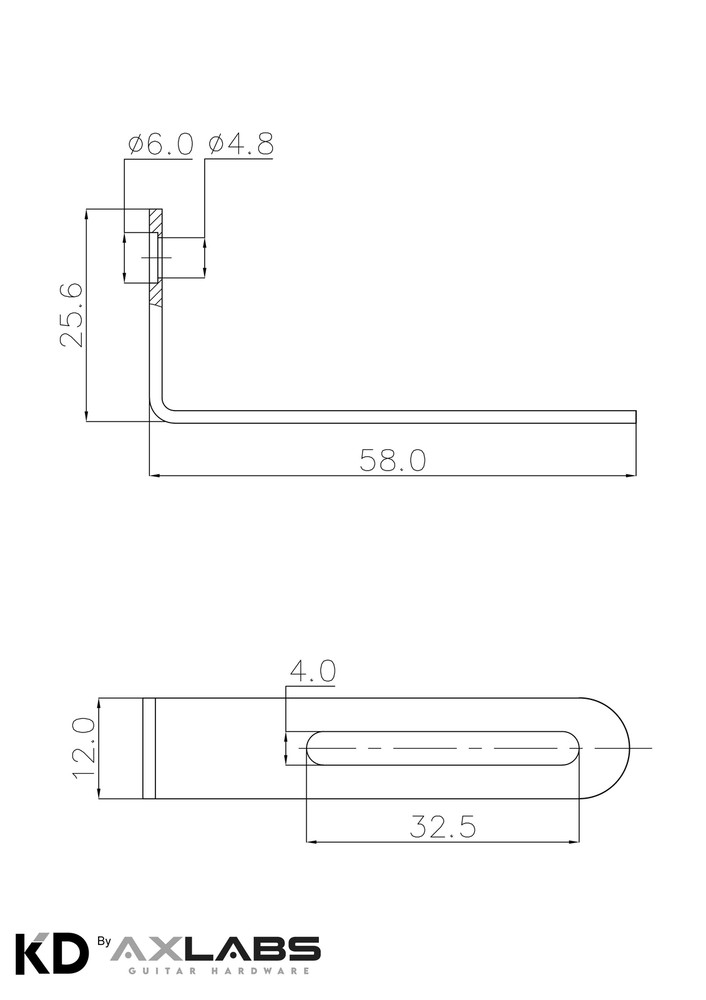 KD By AxLabs LP Style Pickguard Bracket - Satin Chrome