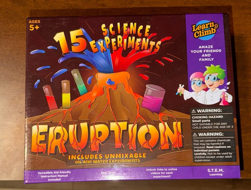 Learn & Climb Eruption Science Kit 15 Experiments STEM Sealed New