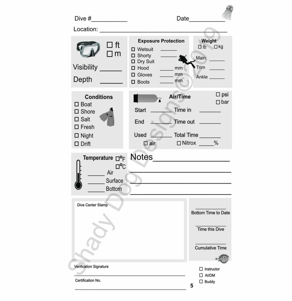Rockfish Scuba Dive Log Book - Diving Journal/Logbook