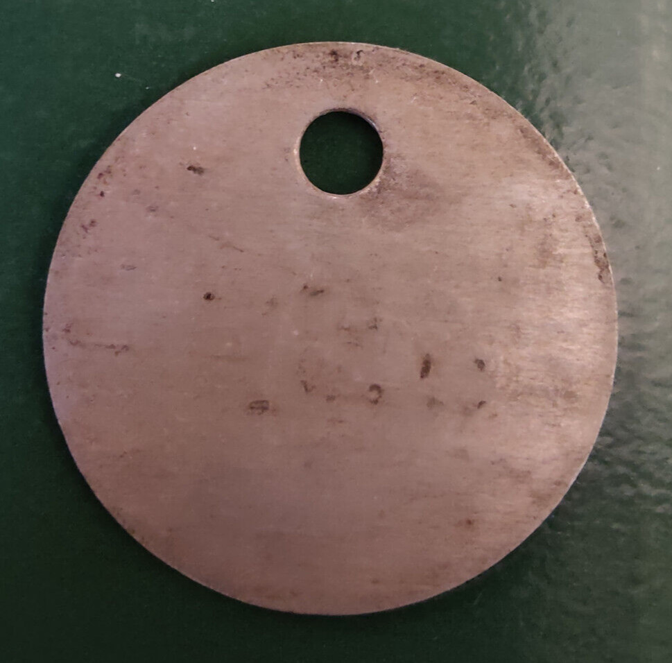 GRIMETHORPE Colliery Pit Check Tally - marked GRIMETHORPE COLLIERY 653