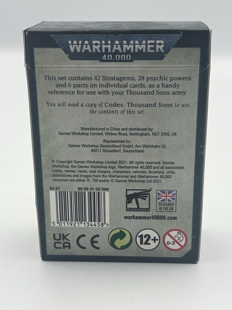 Warhammer 40k Thousand Sons Data Cards 9th Edition Games Workshop