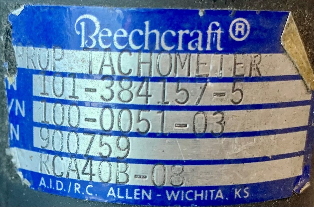 Prop Tachometer 101-384157-5 Removed Working