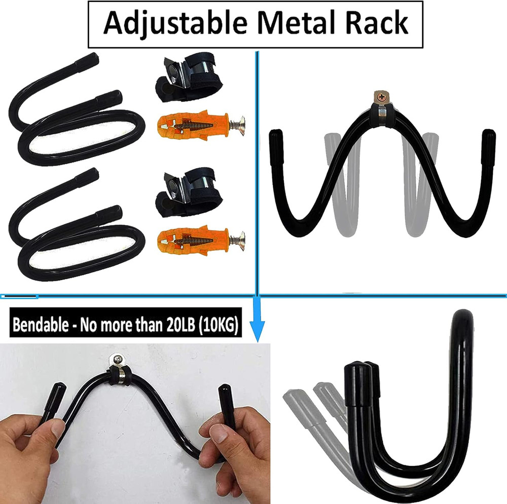 Universal Sword Display Rack - Adjustable Hooks, Wall Mount, Holds 2 Swords