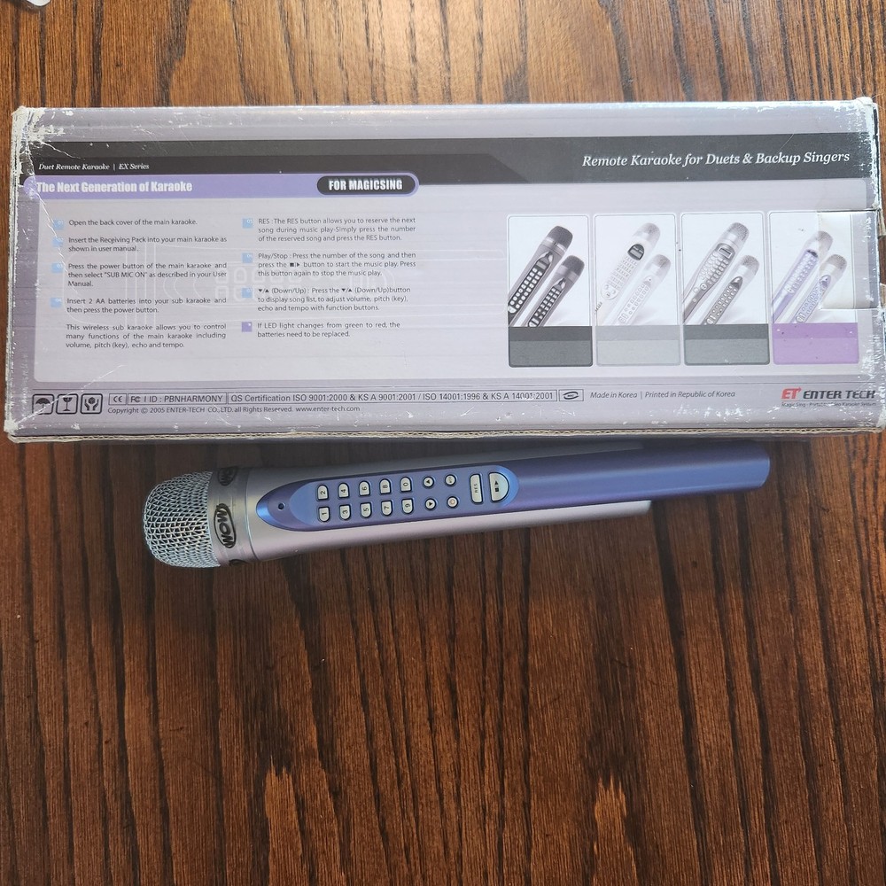Magic Sing EX190 Wireless Karaoke Microphone only MISSING PART Remote for Duets