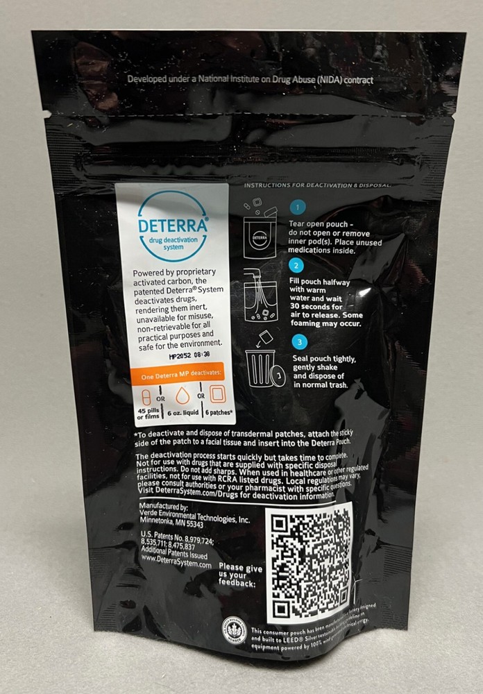 DETERRA Drug Deactivation System & Disposal SAFE CONVENIENT PERMANENT Medium MP